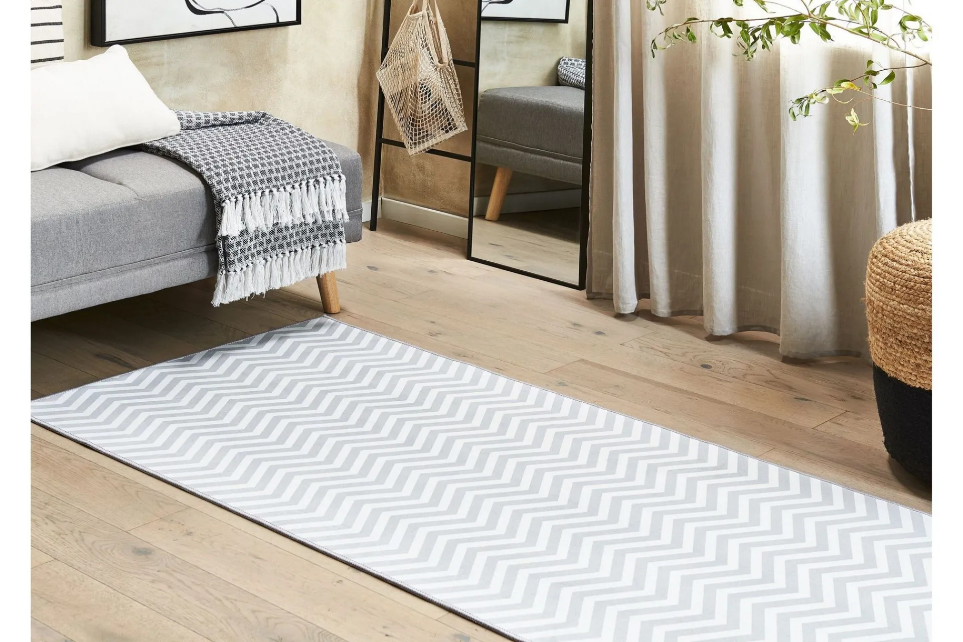 Moderne Tepper-Saikheda Gangmatte 70x200 cm Svart,Hvit