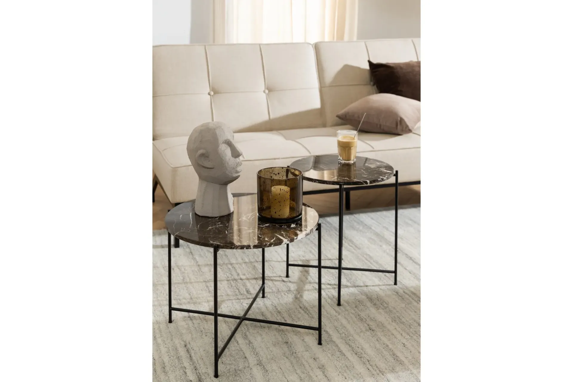 Avlastningsbord-Sakchan Sidebord 42 cm Rund Brun