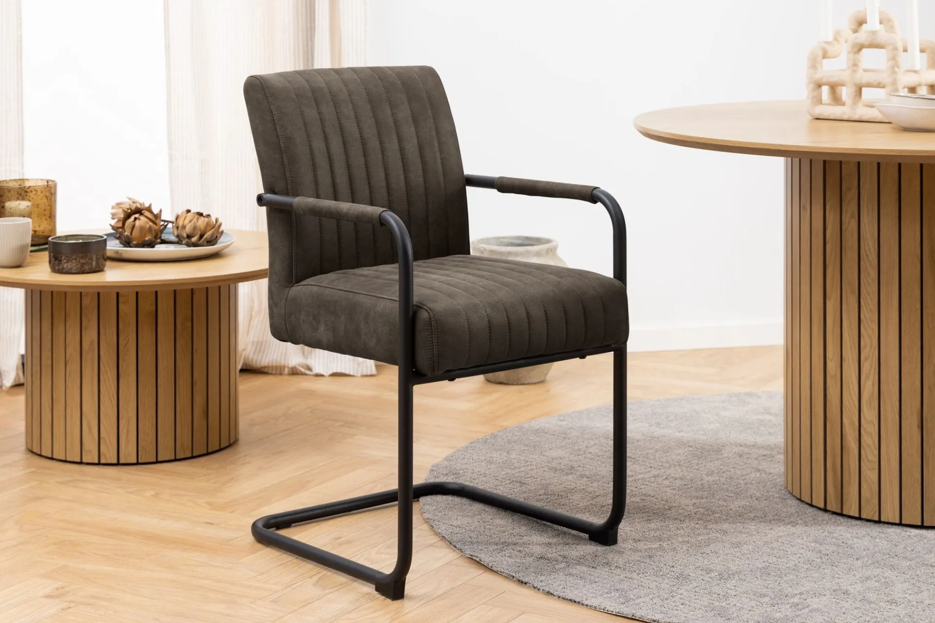 Karmstoler|Spisestoler & Kjøkkenstoler-Salini Lenestol Grey