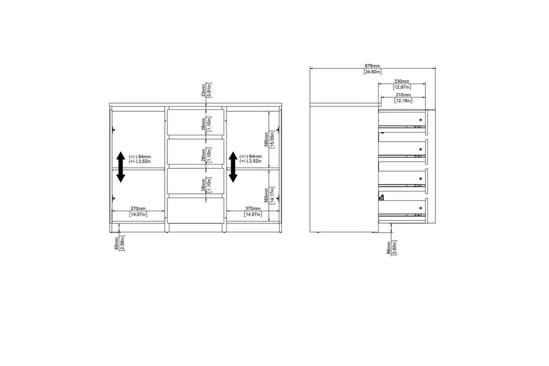 Tvilum Sideboard & Skjenker-Salomns Skjenk 120,8 cm Svart