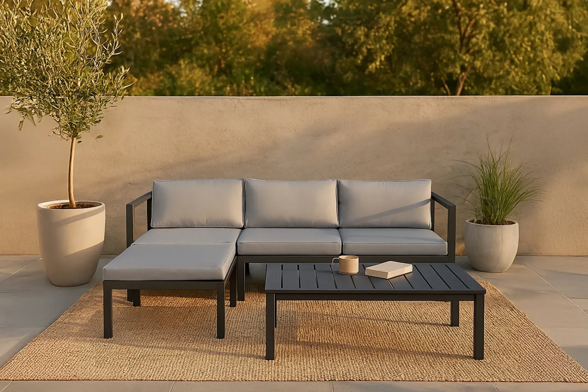 Venture Home Veranda & Terrasse|Loungesett-Salvador Loungegruppe Grå/Svart