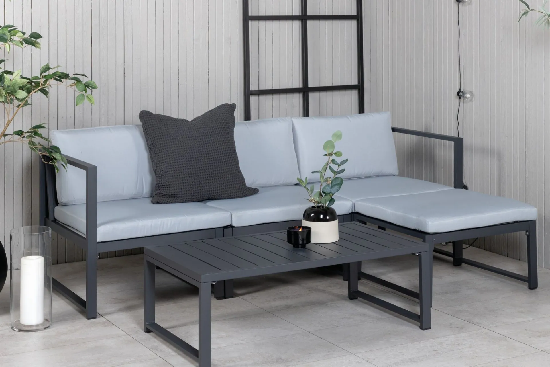 Venture Home Veranda & Terrasse|Loungesett-Salvador Loungegruppe Grå/Svart