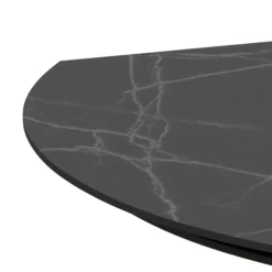 Spisebord & Kjøkkenbord-Salvas uttrekkbart spisebord 160–240 cm ovalt matt svart bordplate med hvite nyanser; svart understell