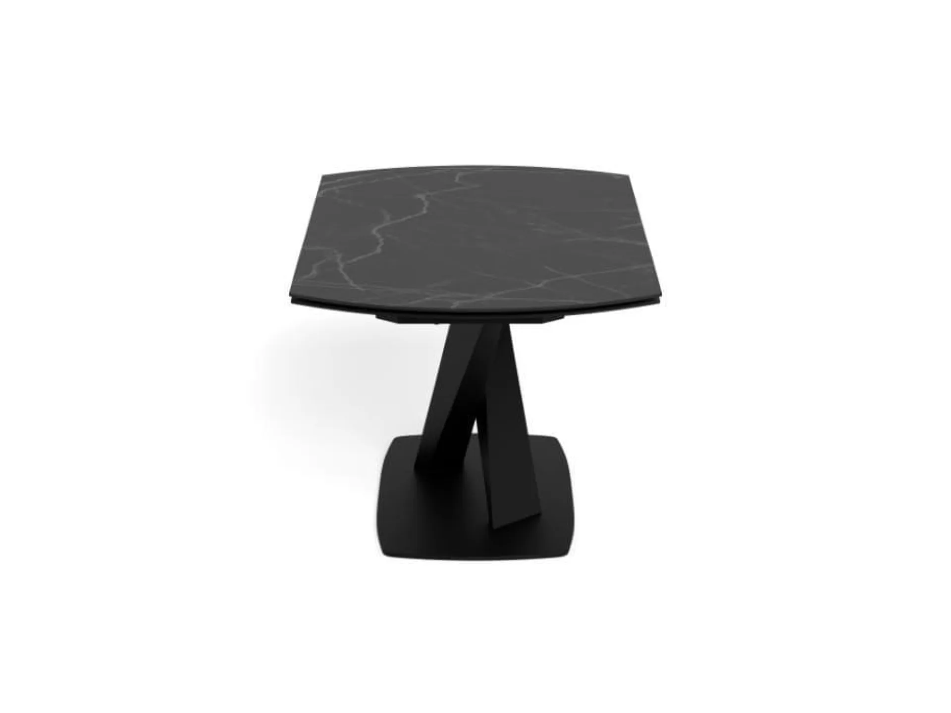 Spisebord & Kjøkkenbord-Salvas uttrekkbart spisebord 160–240 cm ovalt matt svart bordplate med hvite nyanser; svart understell