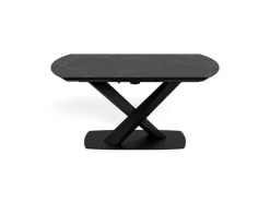 Spisebord & Kjøkkenbord-Salvas uttrekkbart spisebord 160–240 cm ovalt matt svart bordplate med hvite nyanser; svart understell