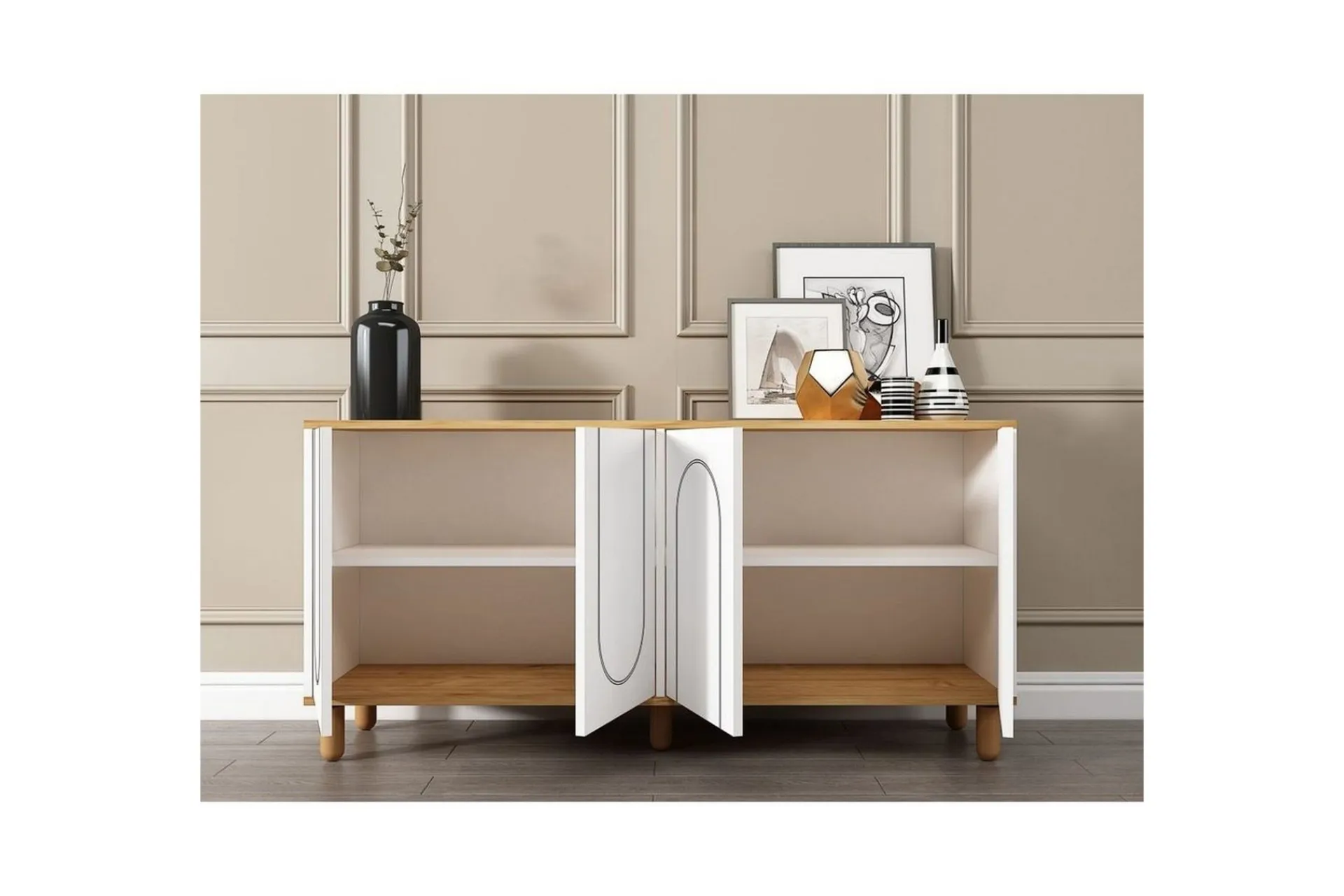 Gangbord|Avlastningsbord-Salven Konsollbord 150 cm Eik,Hvit