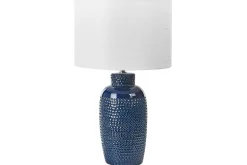 Bordlampe|Vinduslampe-Samoste Bordlampe 53 cm E27 Marineblå,Hvit