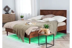 Sengeramme & Sengestamme-Saraly Kontinentalseng med LED 160x200 Tre/Natur