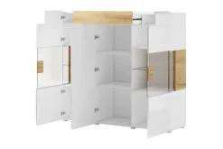 Sideboard & Skjenker-Saran Sideboard Eik/Hvit høyglans