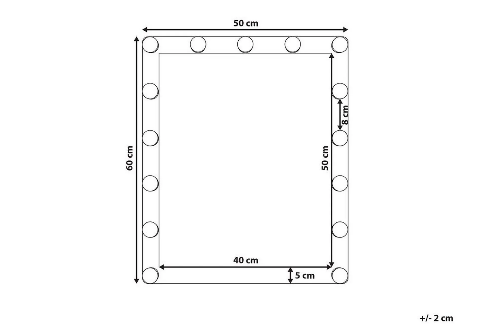 Saven Speil LED 50x60 cm