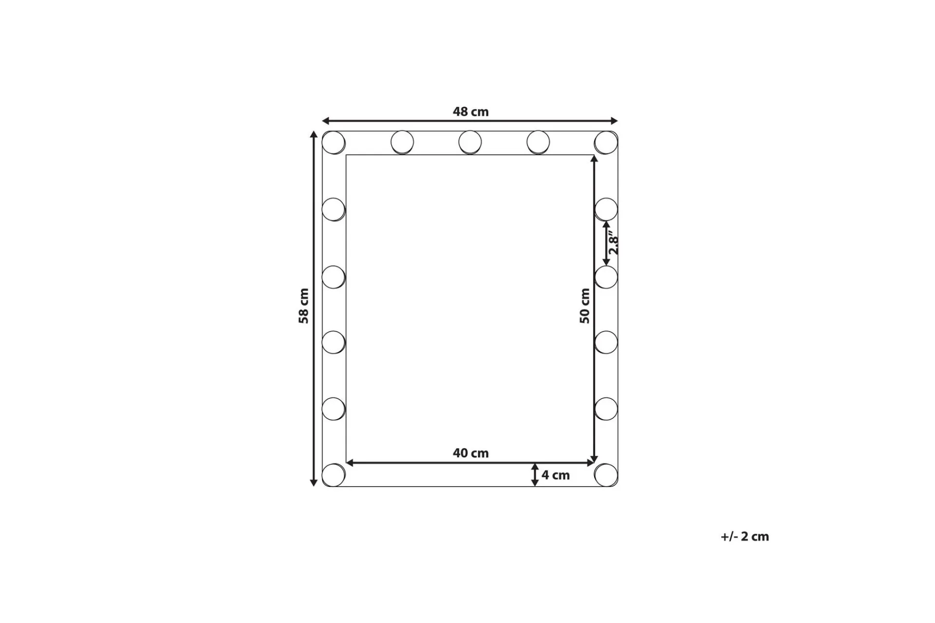 Saven Speil LED 50x60 cm