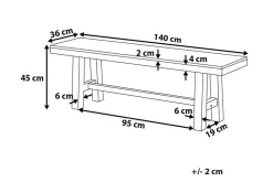 Benker-Scania Hagebenk 140 cm Brun/Hvit