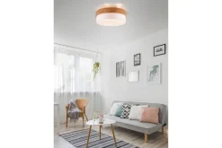 Trio Lighting Taklampe|Kjøkkenlampe-Seasons Taklampe 50 cm E14 Hvit/Tre