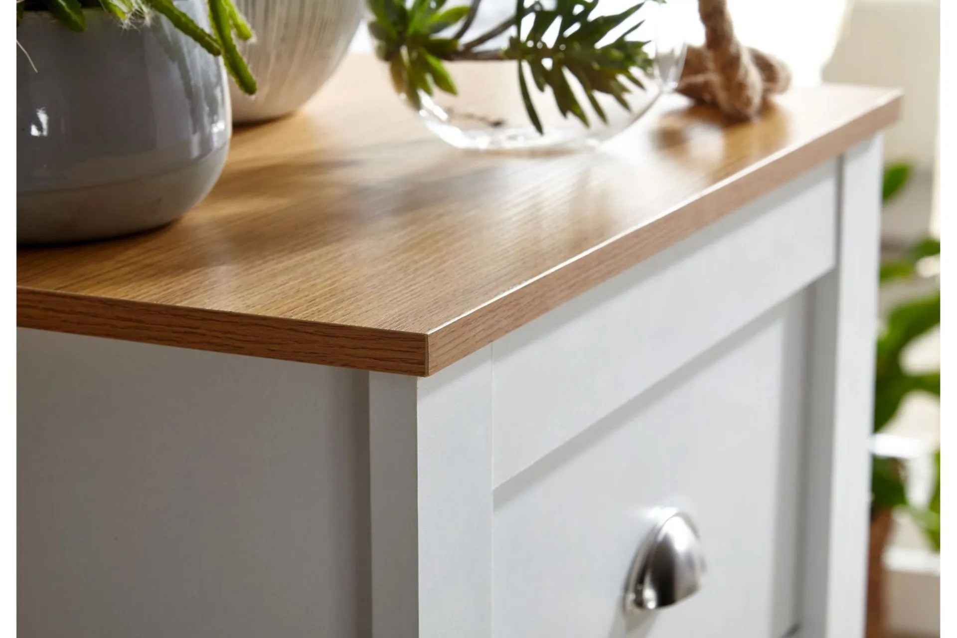 Sideboard & Skjenker-Seddik Sideboard 39 cm Rektangulær Natur,Hvit