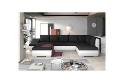 Sovesofaer-Seksjon Eltap Giovanni 351x82x190 cm Hvit,Svart