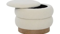 Sittemøbler Med Oppbevaring-Selvaro puff med oppbevaring 50 cm rund Beige