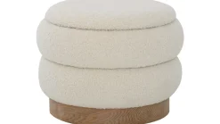 Sittemøbler Med Oppbevaring-Selvaro puff med oppbevaring 50 cm rund Beige