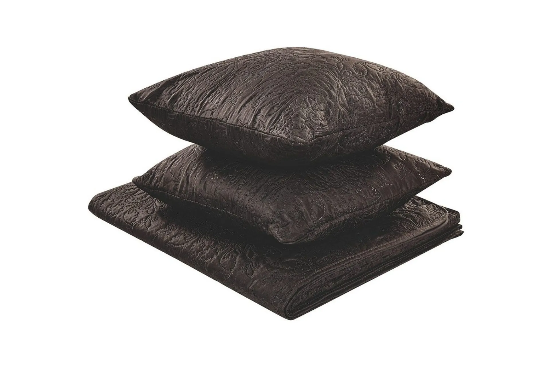 Sengeteppe-Sengeteppe Rayen med puter 160x220 cm Brun