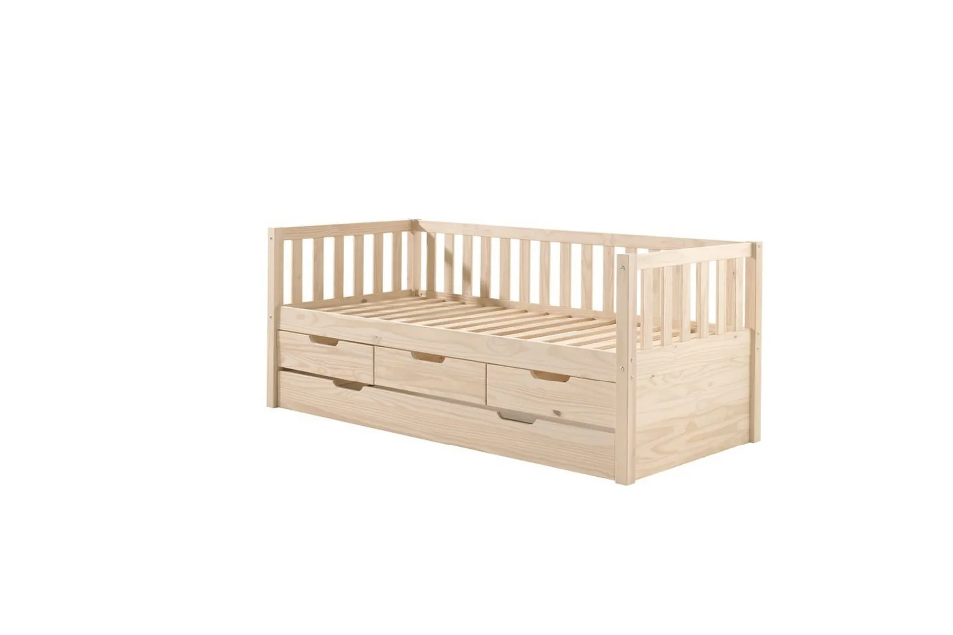 Seng Fritz med 3 skuffer og underbed Naturlig