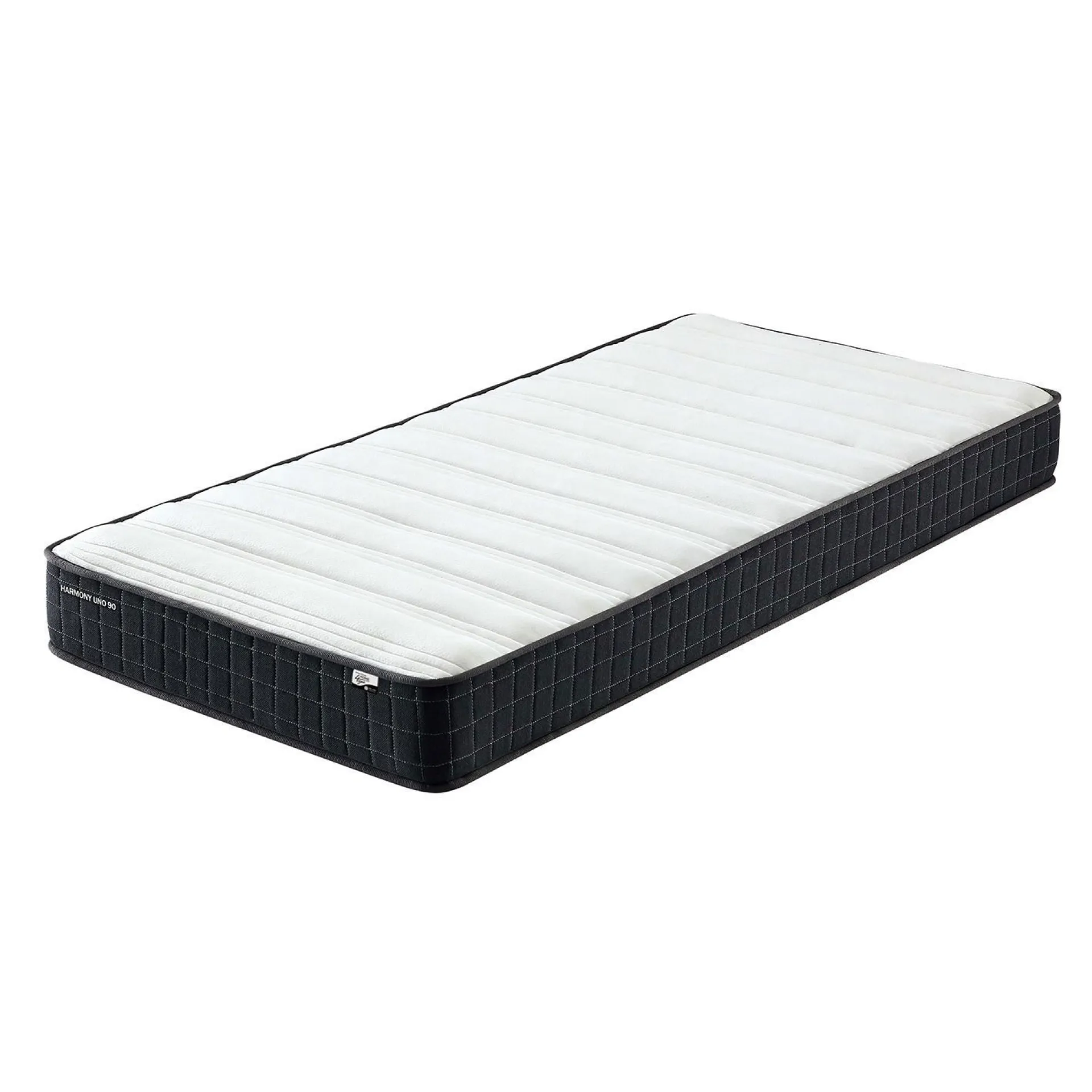 Seng HOME4YOU Jasper 90x200 cm med madrass Harmony Uno 180x40xh76 cm, Eik