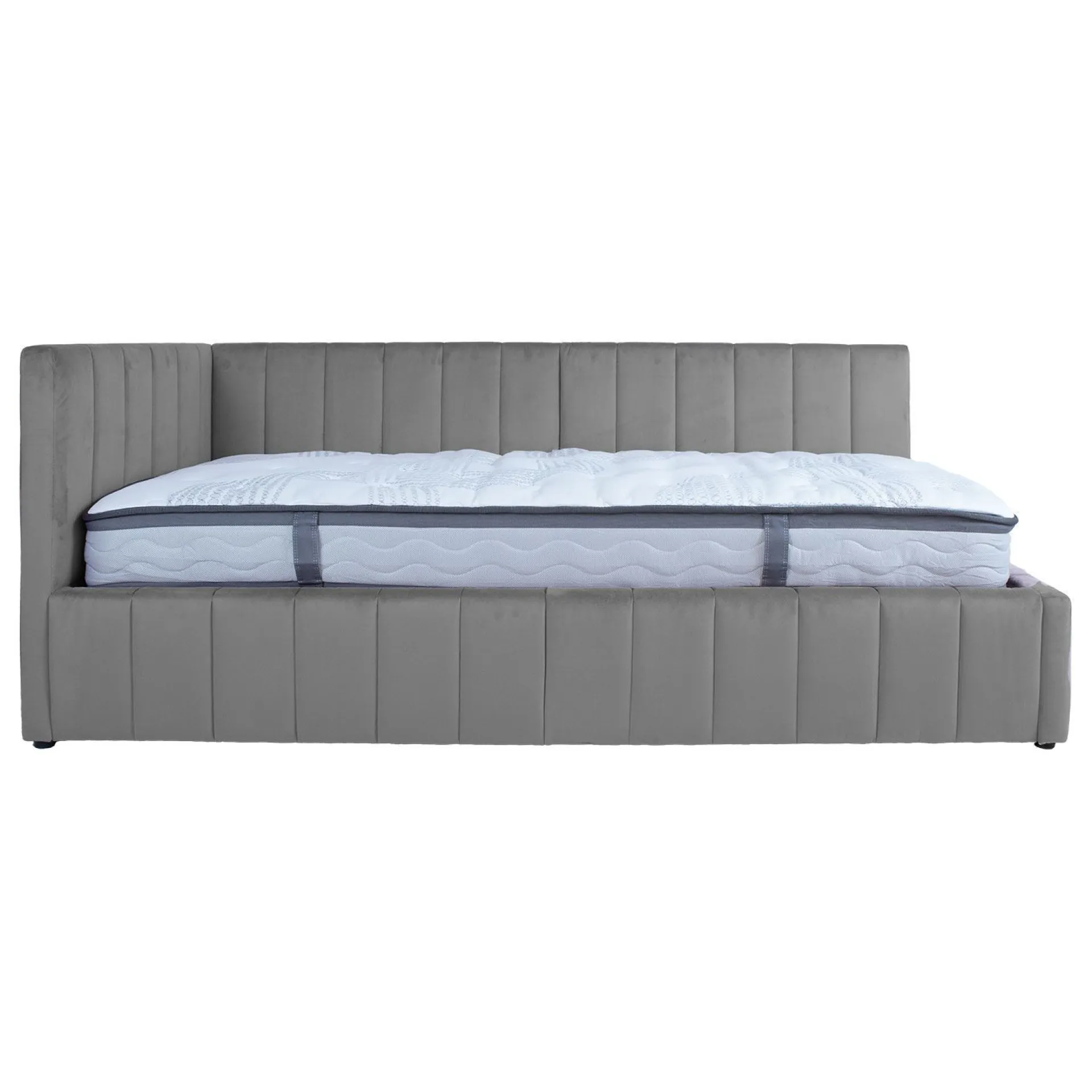 Seng HOME4YOU Jasper 90x200 cm med madrass Harmony Duo 80x40xh85 cm, melamin med eikebark