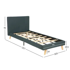 Sengeramme & Sengestamme-Seng HOME4YOU Juno 90x200 cm grå