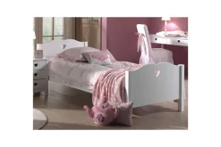 Seng med lamellbunn nattbord garderobe skrivebord bokhylle Amori 2-dørs