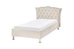 Sengeramme & Sengestamme-Seng med lamellramme Metz Beige,Sølv