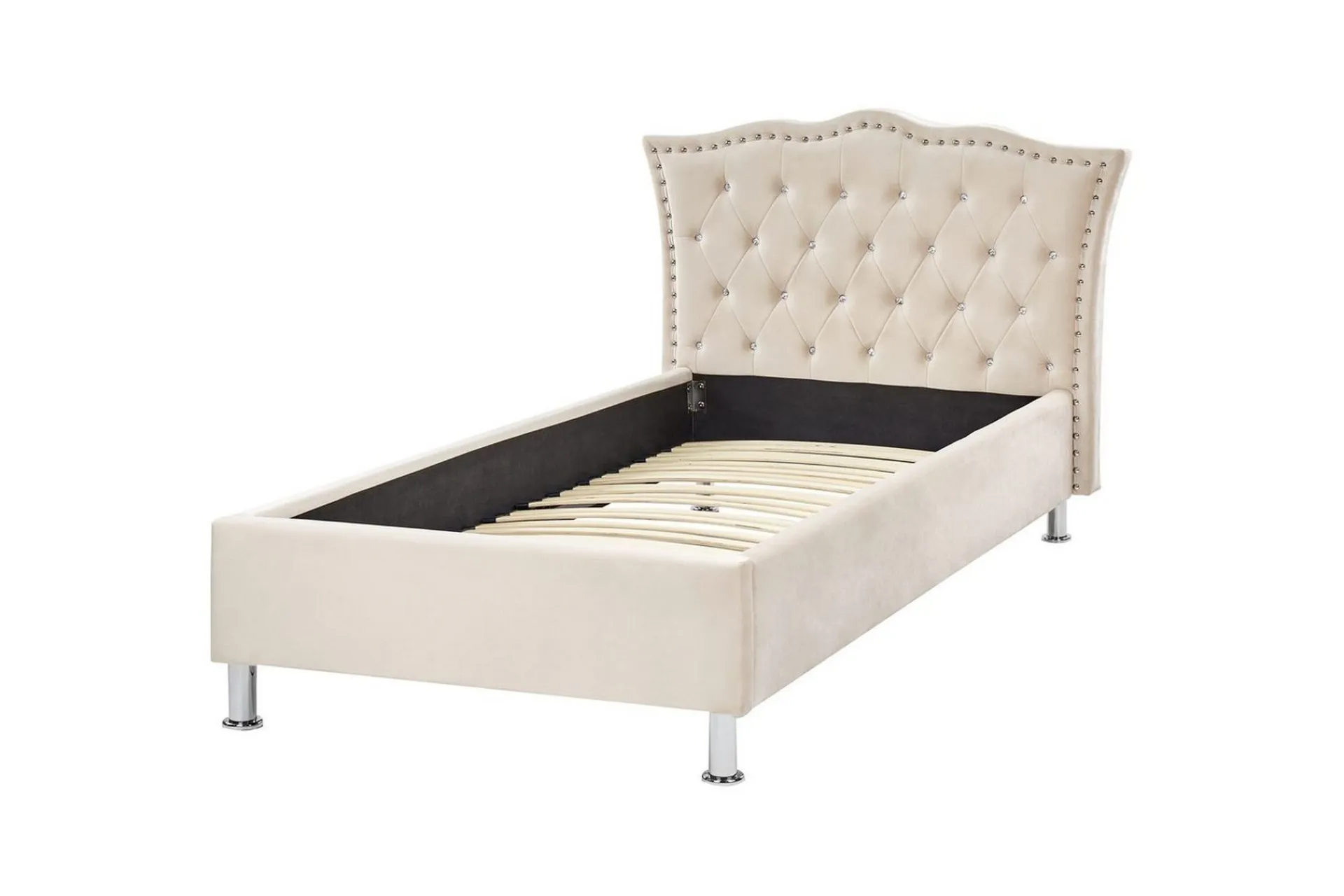Sengeramme & Sengestamme-Seng med lamellramme Metz Beige,Sølv