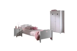 Seng med nattbord garderobe Amori 2-dørs