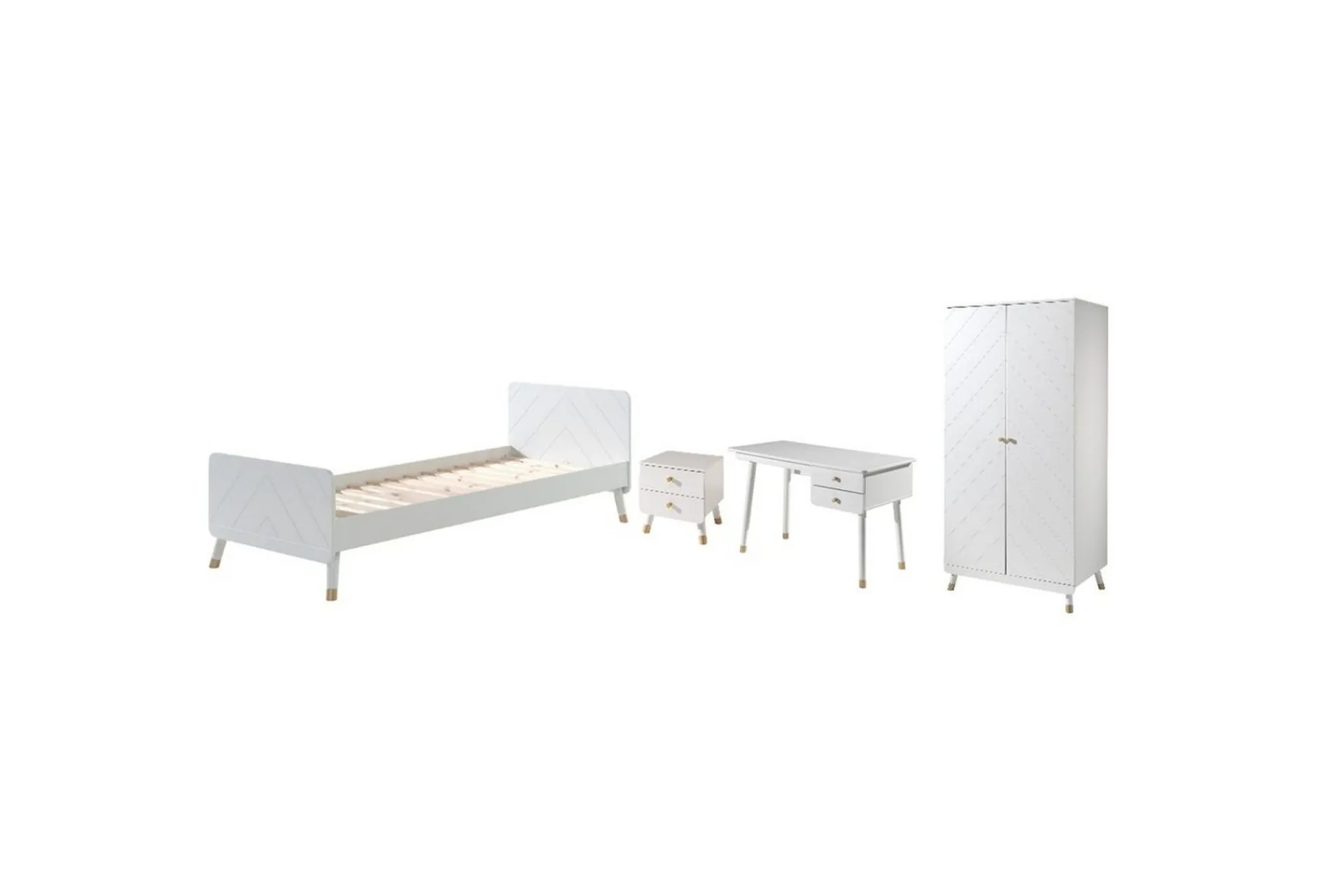 Seng med nattbord garderobe skrivebord Billy