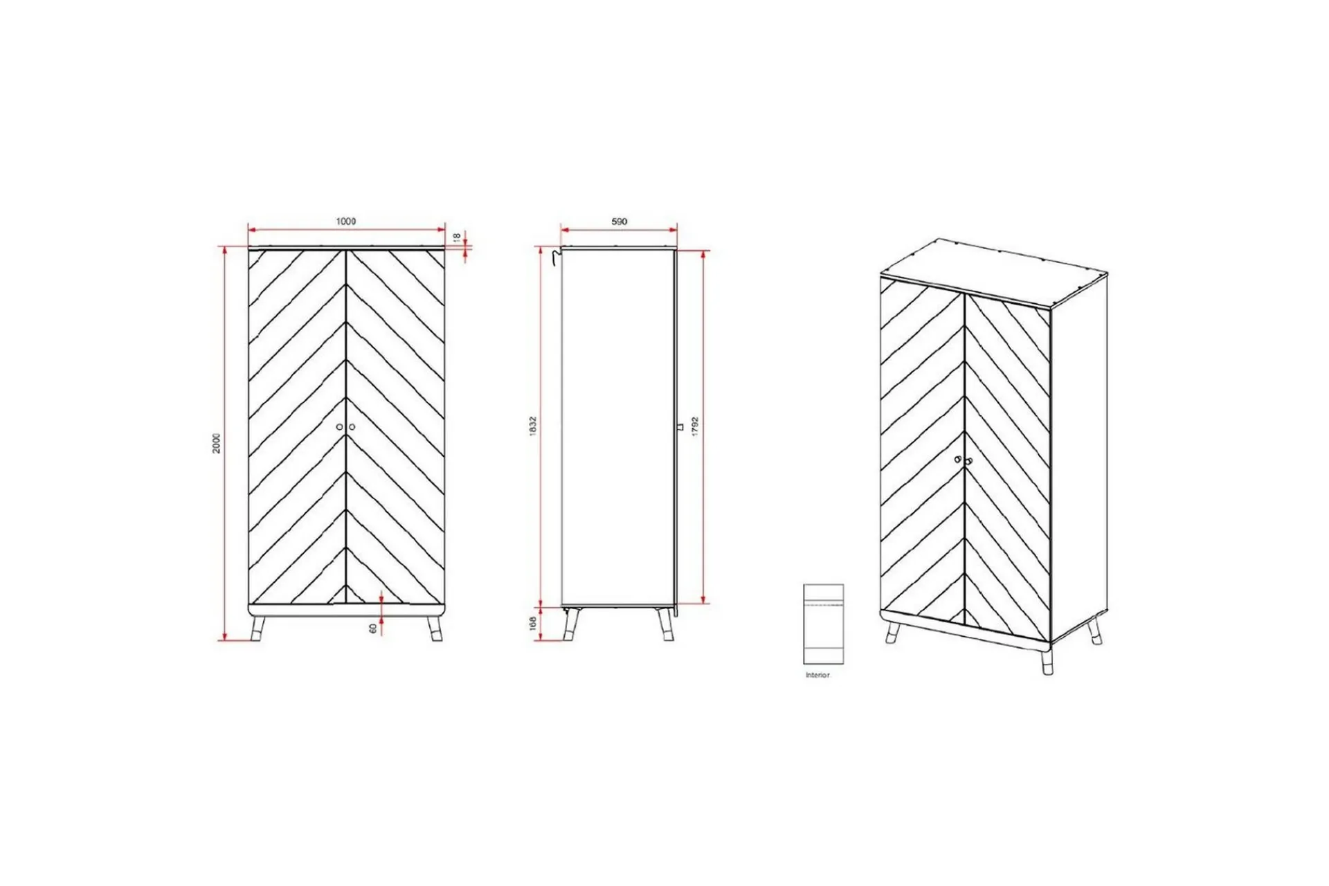Seng med nattbord garderobe skrivebord Billy