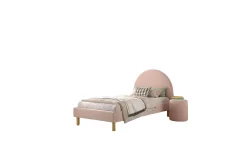 Seng med nattbord Måne 90x200 cm Rosa