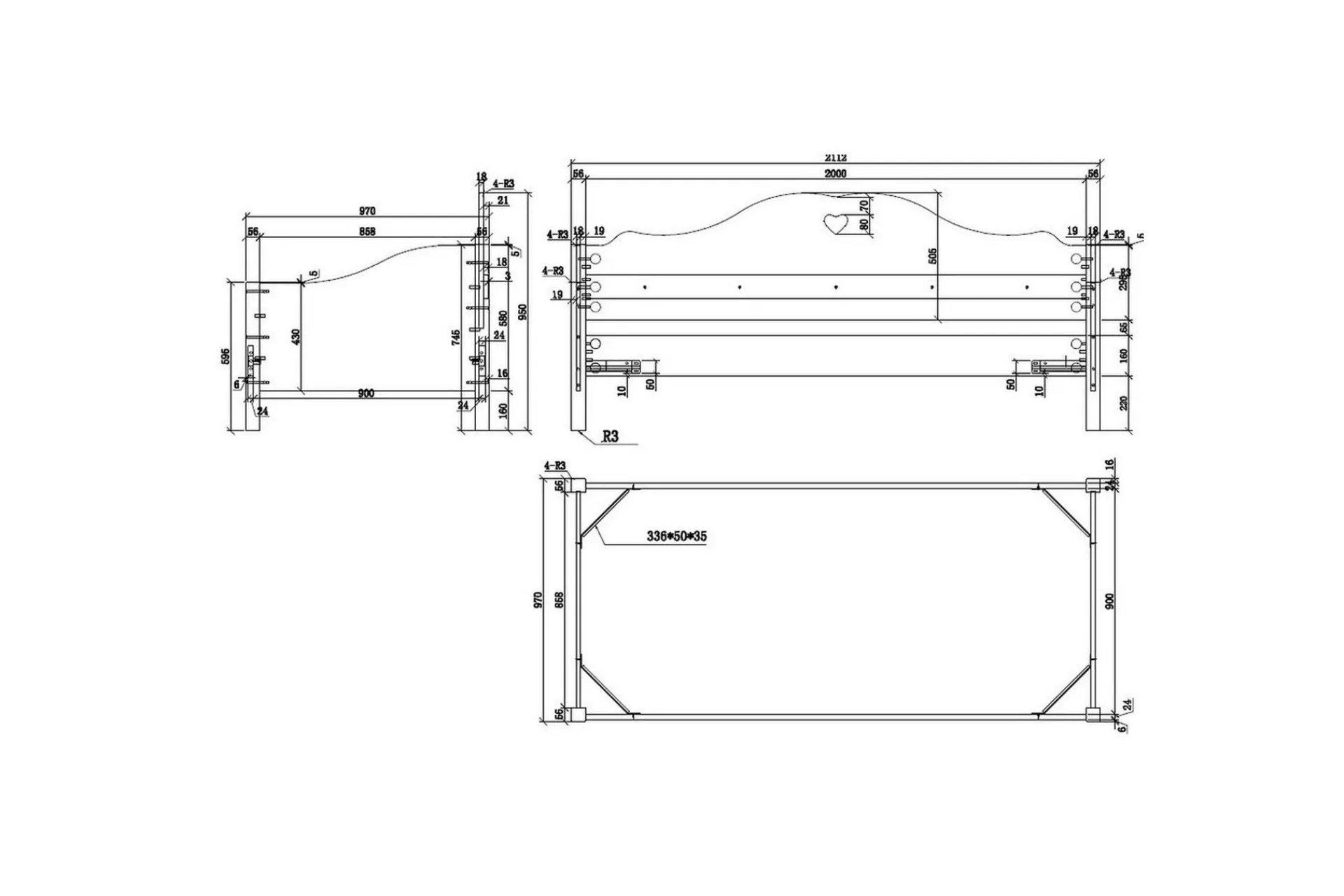 Seng med Skuff Nattbord Garderobe Skrivebord Amori