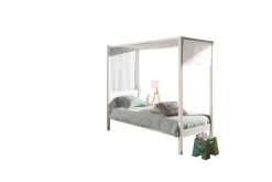 Barneseng & Juniorseng-Seng med tekstil Pino Canopy Hvit