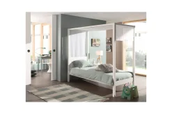 Barneseng & Juniorseng-Seng med tekstil Pino Canopy Hvit