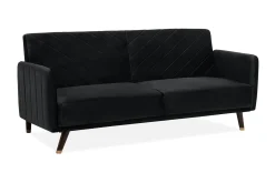 Velour Sofa & Fløyel Sofa-Senja Sovesofa 200 cm Svart