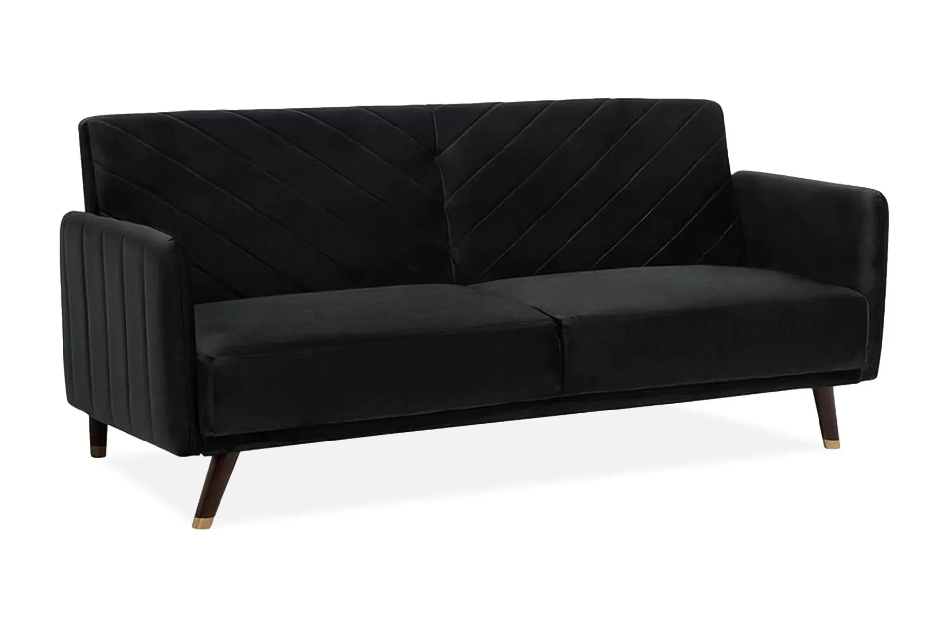 Velour Sofa & Fløyel Sofa-Senja Sovesofa 200 cm Svart