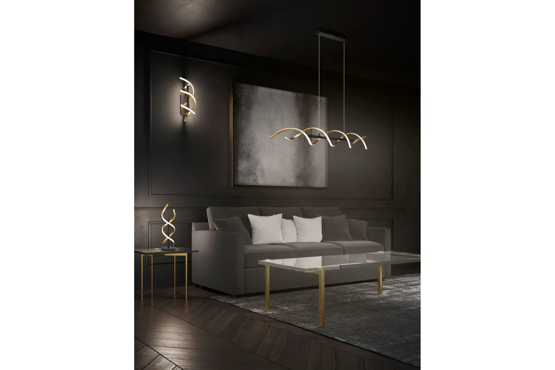 Trio Lighting Vinduslampe|Bordlampe-Sequence LED-Bordlampe /Matt Svart Matt messing