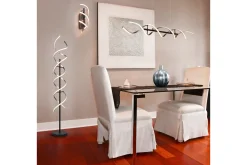 Trio Lighting Kjøkkenlampe|Vinduslampe-Sequence LED-Pendellampe /Matt Svart Børstet Aluminium