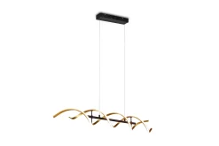 Trio Lighting Kjøkkenlampe|Vinduslampe-Sequence LED-Pendellampe Matt Messing/Matt Svart Gull