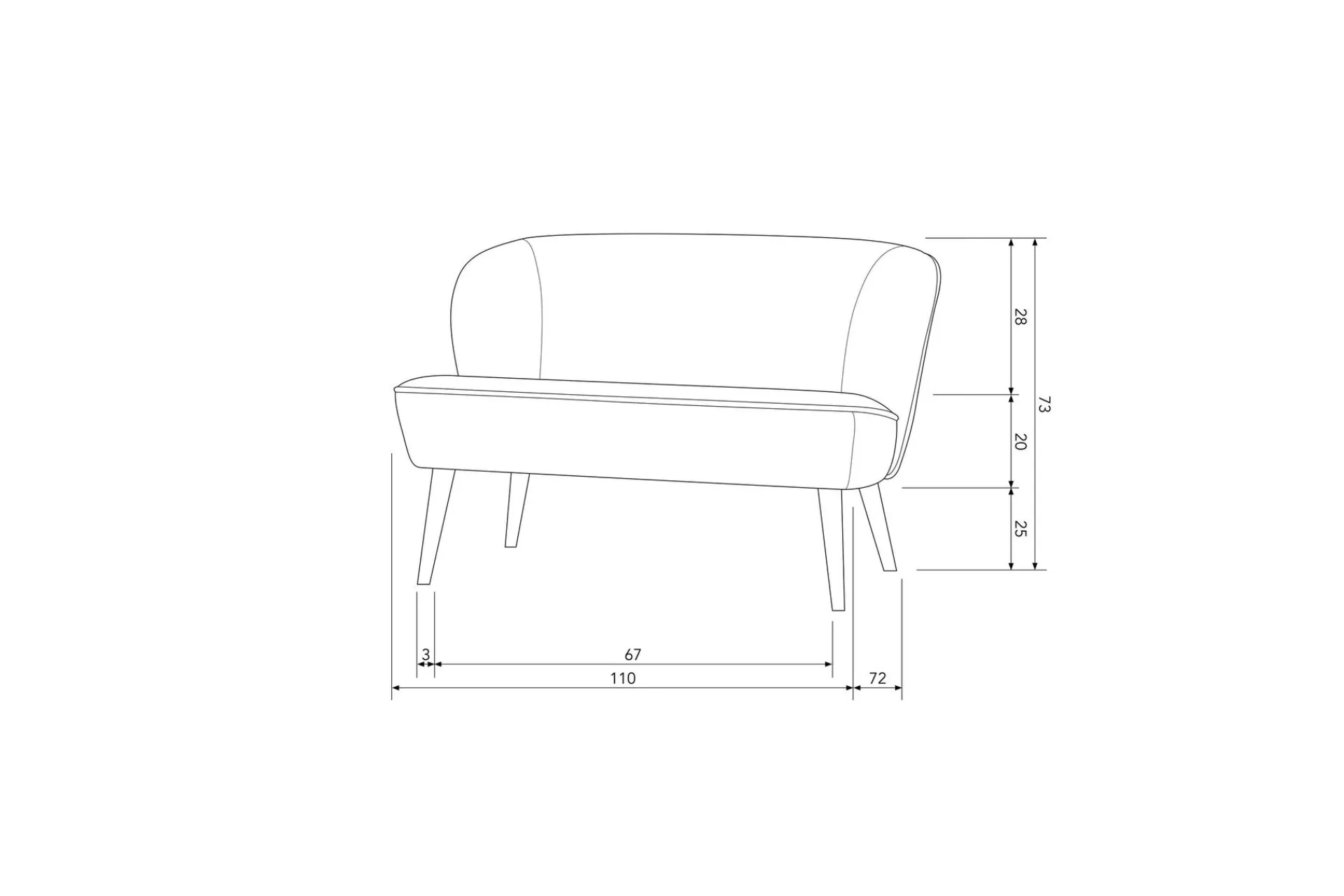 2 Seter Sofa-Serra Sofa 2-seter Khaki