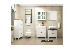 Loft24 Baderom|Baderomsskap-Servantskap Alby 1 skuff, Hvit/Honning Hvit,Mellomfarget tre