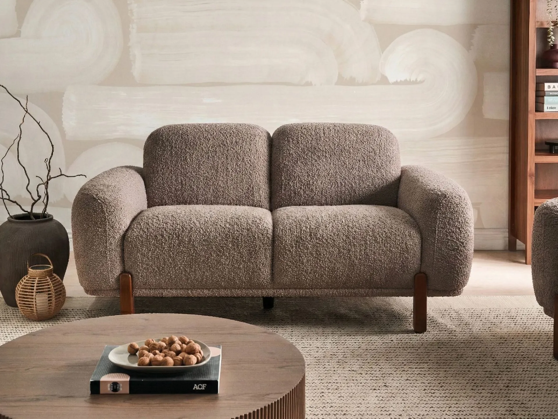 2-seters sofa Odnes i bouclé