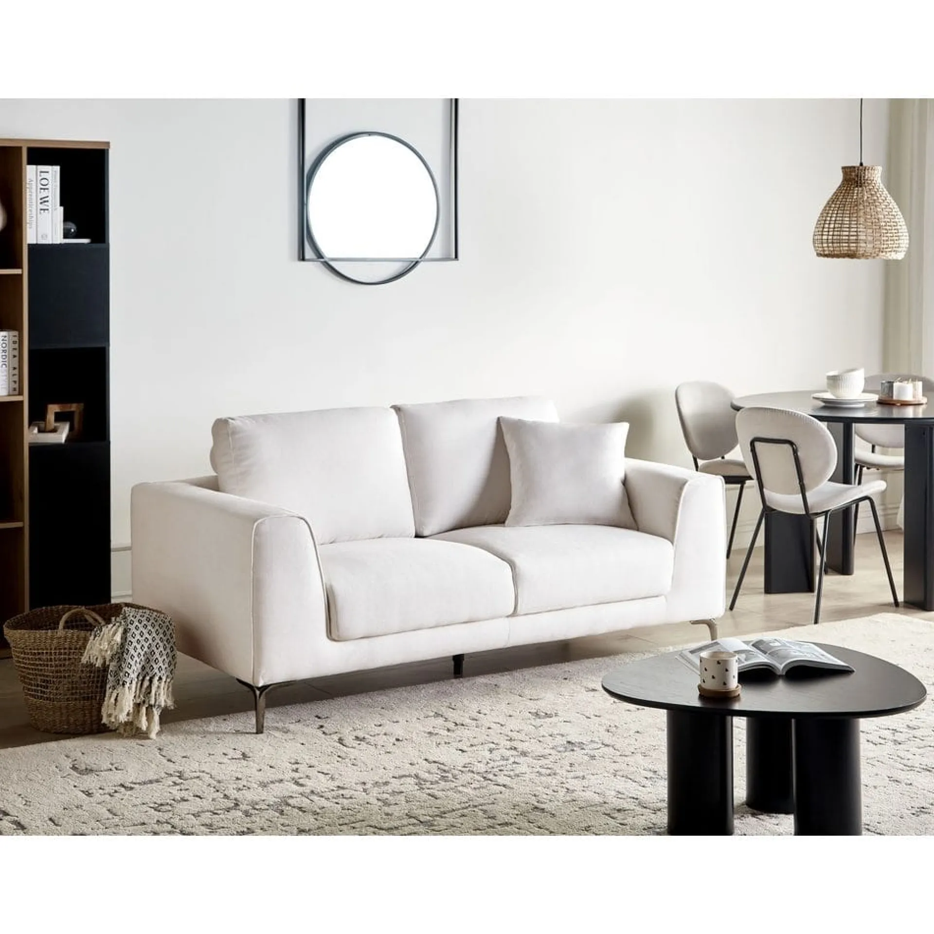 2 Seter Sofa-2-seters sofa Reinen Hvit,Svart
