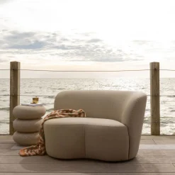 WOOOD Moduler|Moduler-2-seters sofa Stone utendørs høyre sand