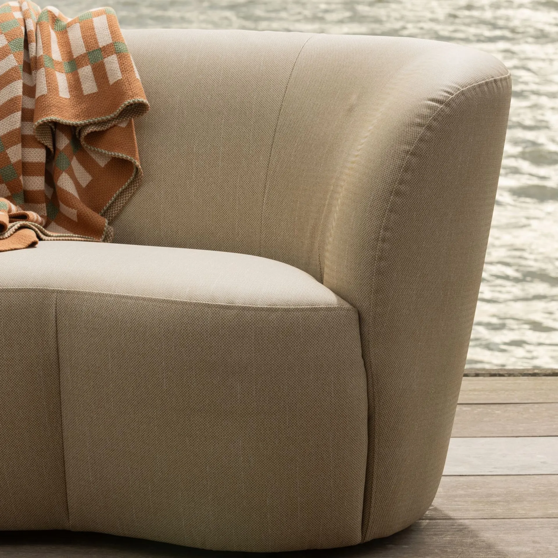WOOOD Moduler|Moduler-2-seters sofa Stone utendørs høyre sand