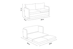 Sovesofaer-2-seters sovesofa Rubby (148 x 70 x 66 cm) Grønn