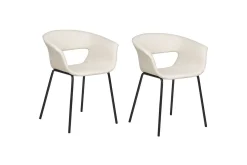 Karmstoler-Sett med 2 spisestoler Elma Beige,Svart