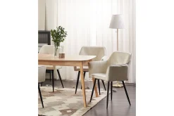 Karmstoler-Sett med 2 spisestoler Jasmin Beige,Svart
